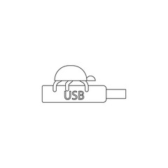 Poster - bug in flash card icon. Element of virus antivirus for mobile concept and web apps icon. Outline, thin line icon for website design and development, app development
