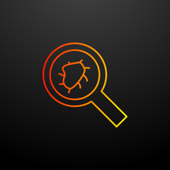 Aufkleber - A microbe under a magnifying glass nolan icon. Elements of virus antivirus set. Simple icon for websites, web design, mobile app, info graphics