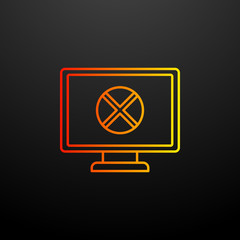 Aufkleber - Cross on the monitor line nolan icon. Elements of virus antivirus set. Simple icon for websites, web design, mobile app, info graphics