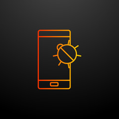 Aufkleber - Beetle in a smart phone nolan icon. Elements of virus antivirus set. Simple icon for websites, web design, mobile app, info graphics