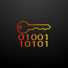 Aufkleber - Electronic key nolan icon. Elements of virus antivirus set. Simple icon for websites, web design, mobile app, info graphics