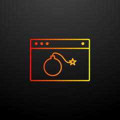 Aufkleber - Bomb in the browser nolan icon. Elements of virus antivirus set. Simple icon for websites, web design, mobile app, info graphics