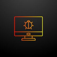 Aufkleber - Beetle in the monitor nolan icon. Elements of virus antivirus set. Simple icon for websites, web design, mobile app, info graphics