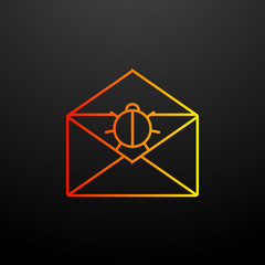Aufkleber - Beetle in an envelope nolan icon. Elements of virus antivirus set. Simple icon for websites, web design, mobile app, info graphics