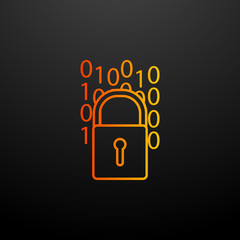 Aufkleber - Digital lock nolan icon. Elements of virus antivirus set. Simple icon for websites, web design, mobile app, info graphics