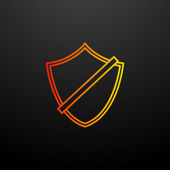 Aufkleber - Disconnection of the shield nolan icon. Elements of virus antivirus set. Simple icon for websites, web design, mobile app, info graphics