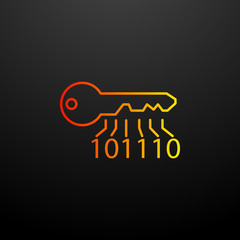 Aufkleber - Electronic key nolan icon. Elements of virus antivirus set. Simple icon for websites, web design, mobile app, info graphics