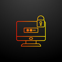 Aufkleber - Lock by password pc nolan icon. Elements of virus antivirus set. Simple icon for websites, web design, mobile app, info graphics