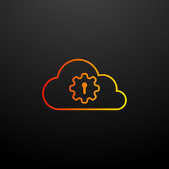 Aufkleber - Cloud mechanism nolan icon. Elements of virus antivirus set. Simple icon for websites, web design, mobile app, info graphics