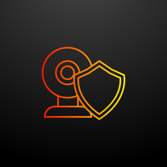 Aufkleber - Shield in web camera nolan icon. Elements of virus antivirus set. Simple icon for websites, web design, mobile app, info graphics