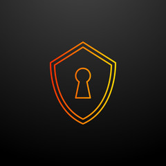 Aufkleber - Keyhole in the shield nolan icon. Elements of virus antivirus set. Simple icon for websites, web design, mobile app, info graphics