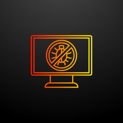 Poster - No bug in monitor nolan icon. Elements of virus antivirus set. Simple icon for websites, web design, mobile app, info graphics