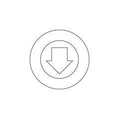 Poster - download sign icon. Element of web for mobile concept and web apps icon. Outline, thin line icon for website design and development, app development