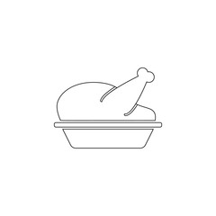 Poster - roasted chicken icon. Element of web for mobile concept and web apps icon. Outline, thin line icon for website design and development, app development