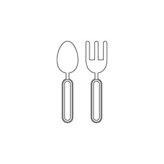 Poster - fork and spoon icon. Element of web for mobile concept and web apps icon. Outline, thin line icon for website design and development, app development