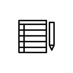 Poster - Notebook, pencil icon. Element of Education icon. Thin line icon