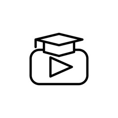 Poster - Online education, video icon. Element of Education icon. Thin line icon