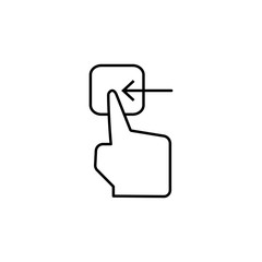 Poster - Push, button, finger icon. Element of corruption icon. Thin line icon on white background