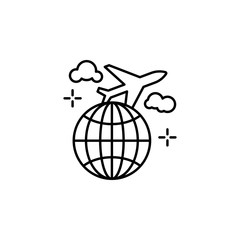 Poster - Flight, Earth, plane icon. Element of airport line color icon