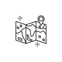 Poster - Map, location, airport icon. Element of airport line color icon