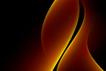 Wall Mural - abstract light gold gradient curve luxury concept graphic on dark background, copy space composition