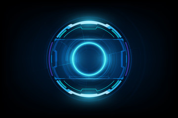 Poster - Futuristic Sci-Fi HUD Circle Element. Abstract Hologram Design Background. Virtual Reality. vector eps10