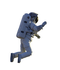 Wall Mural - astronaut during space walk, isolated on white background