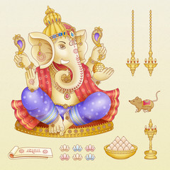 Wall Mural - Ganesh Chaturthi festival symbol