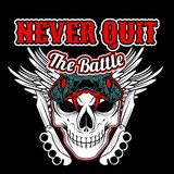 Fototapeta Sawanna - never quit the battle,skull and knife knuckle with wings hand drawing vector