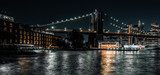 Fototapeta Nowy Jork - Brooklyn Bridge and warehouses long exposure