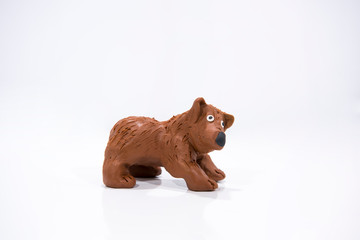 Plasticine artwork. Handmade Bear.