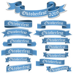 Wall Mural - collection of different Oktoberfest 2019 banners