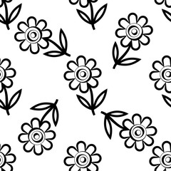 Poster - Flower Icon, Abstract Flower Seamless Pattern