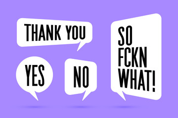 Fototapete - Speech Bubble. Set of colorful cloud talk speech bubble