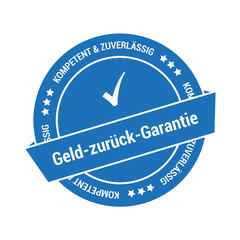 Poster - Button für Geld-zurück-Garantie