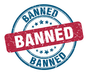 banned stamp. banned round grunge sign. banned