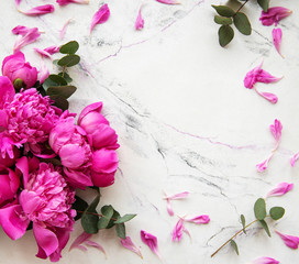 Background with pink peonies