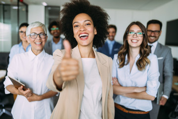 Wall Mural - Group of successful business people in office