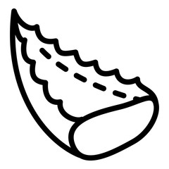 Poster - Cutted aloe leaf icon. Outline cutted aloe leaf vector icon for web design isolated on white background