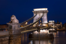 The Chain Bridge At The Blue Hour, Budapest, Hungary