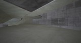 Fototapeta Przestrzenne - Abstract white and concrete interior. 3D illustration and rendering.