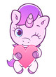 Cute unicorn with heart