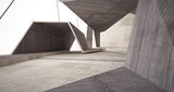Fototapeta Przestrzenne - Abstract brown and beige concrete interior. 3D illustration and rendering.