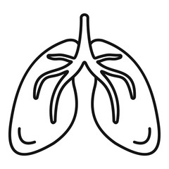 Canvas Print - Lungs icon. Outline lungs vector icon for web design isolated on white background