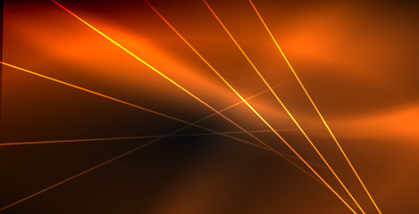 Poster - Neon color abstract lines