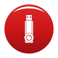 Poster - plastic flash drive icon. simple illustration of plastic flash drive vector icon for any design red