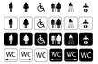 © hanohiki - wc symbols for toilet sign, toilet icon set -