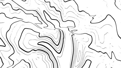 Poster - Topographic map wave. Horizontal lines stripes pattern or background with wavy distortion effect. Art design contour background. Grid map. Vector illustration.