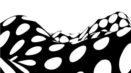 Poster - Optical illusion waves. Wave Gradient halftone. Abstract dotted stippling. Vector illustration.
