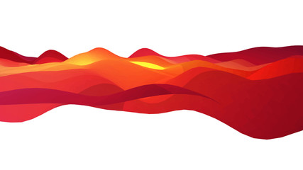 Poster - Gradient wave. 3D wavy background with dynamic effect. Vector illustration.